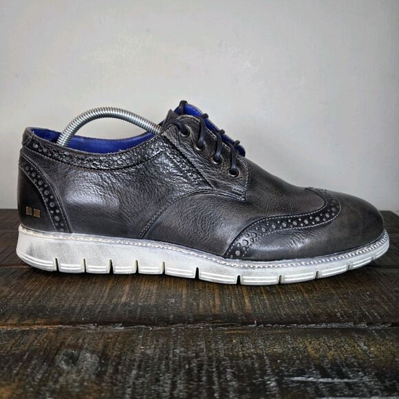 NEW BED STU Cayuga II Mens Size 9 Oxford Sneakers Organic Leather Gray White main image 9